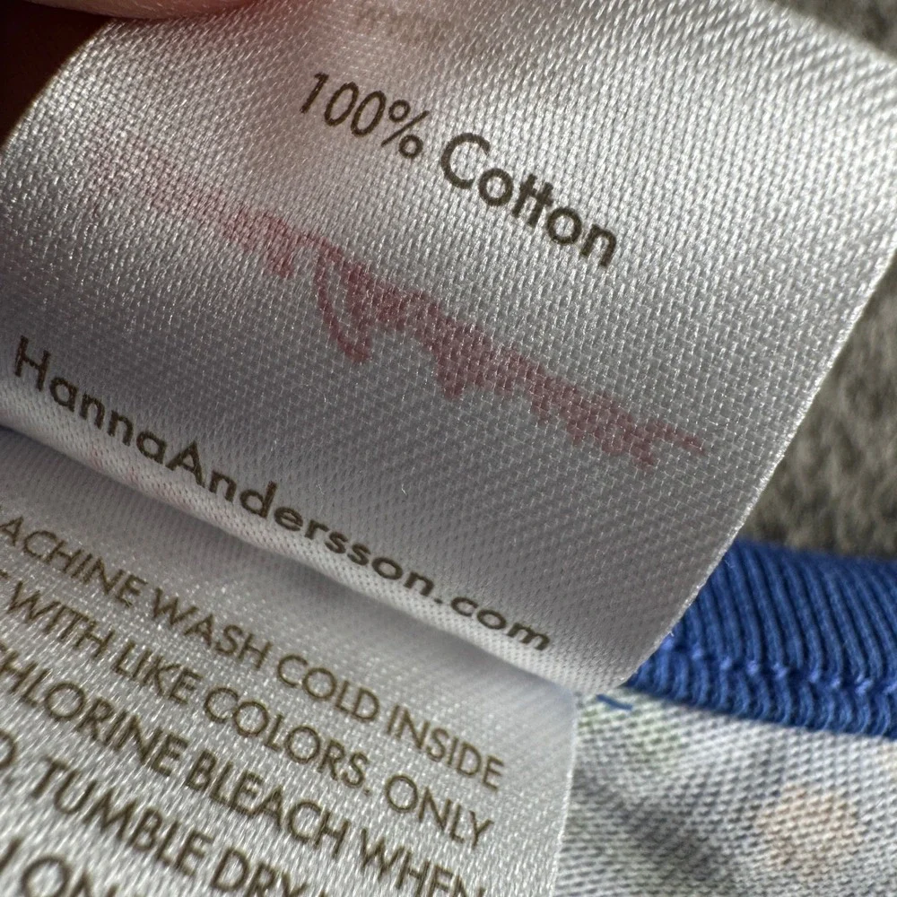 Hanna Andersson Pocket Dress Youth 5 Blue Unicorn Floral Cotton Casual Everyday
